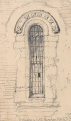 Fönster på norra sidan av Burnham Ulph Church, Norfolk